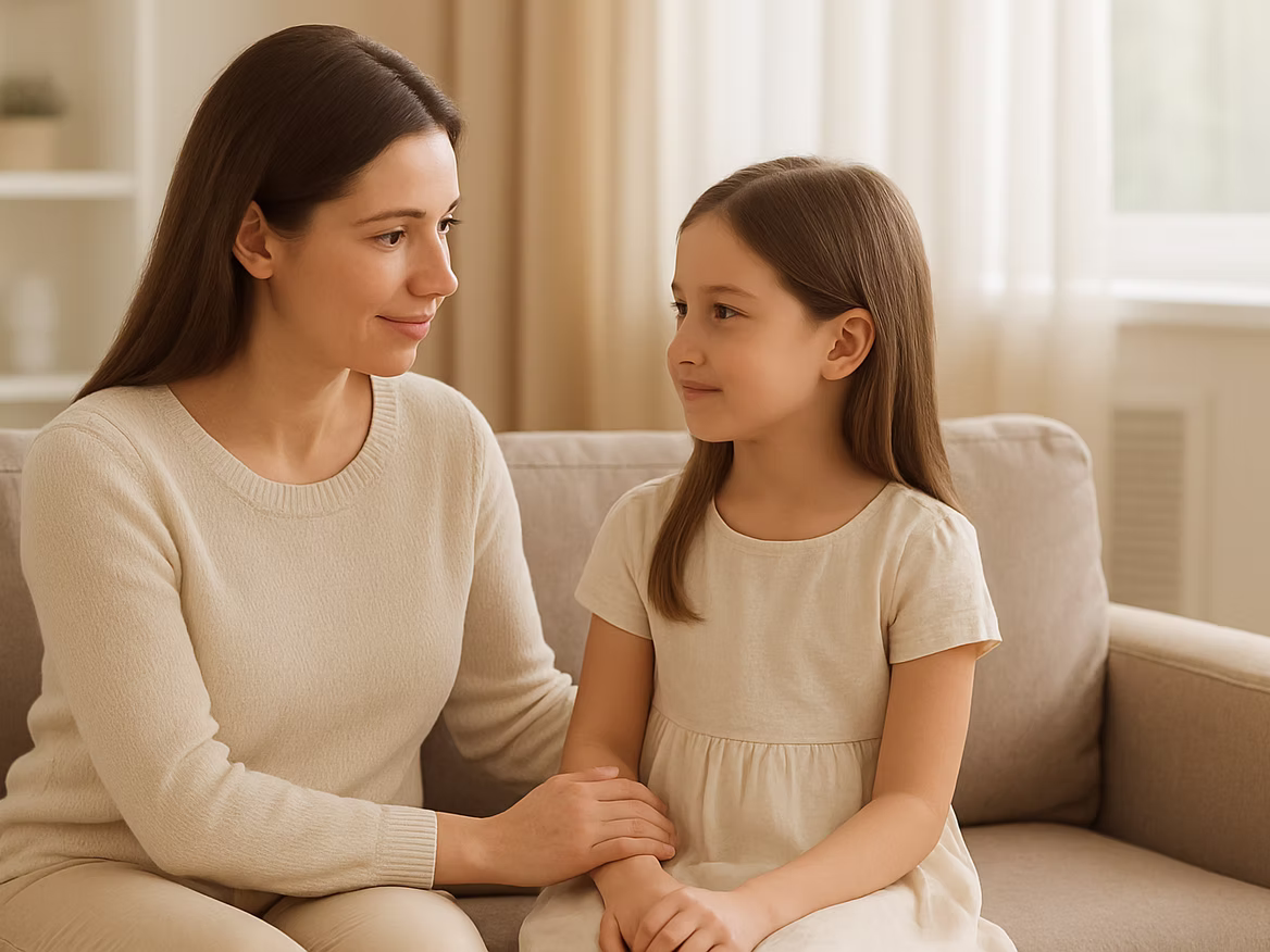 Mãe conversando com sua filha